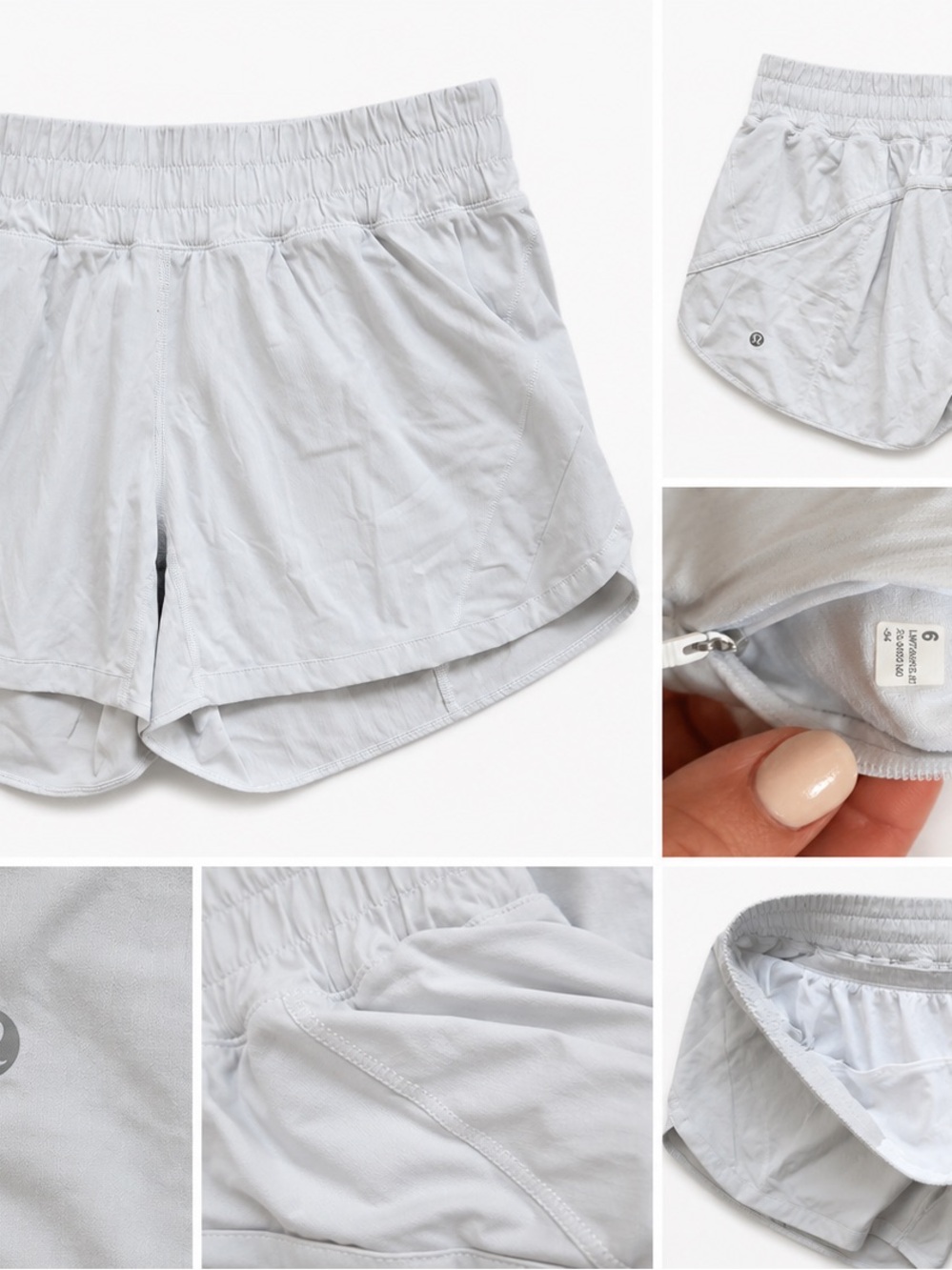 Lululemon white Women's Running Shorts with Inner Liner